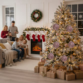 6PCS Set 3.9in Christmas Ball Ornaments Glass Hanging Decor Vibrant Colors For Holiday Tree & Party Easy To Hang