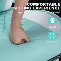 Ergonomic Video Gamer Chairs,Computer Gaming Chairs With Massage Lumbar Support And Footrest,Racing Style Computer Chair Adjustable Headrest For Adults,GREEN